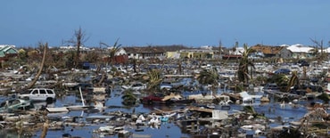 vom Hurrikan zerstörter Ort