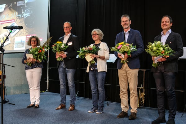 Dorothea Turck-Brudereck, Martin Görlitzer, Marianne Renz-Knappe, Michael Schell, Michael Spriestersbach (neu- bzw. wiedergewählte Vorstandsmitglieder)